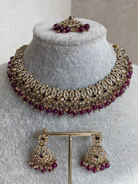 Mumtaz Golden Necklace Set - SOKORA JEWELSMumtaz Golden Necklace Set