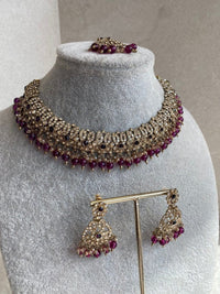 Mumtaz Golden Necklace Set - SOKORA JEWELSMumtaz Golden Necklace Set