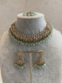 Mumtaz Golden Necklace Set - SOKORA JEWELSMumtaz Golden Necklace Set
