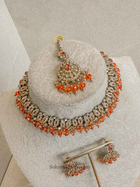 Mumtaz Golden Necklace Set - SOKORA JEWELSMumtaz Golden Necklace Set