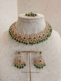 Mumtaz Golden Necklace Set - SOKORA JEWELSMumtaz Golden Necklace Set