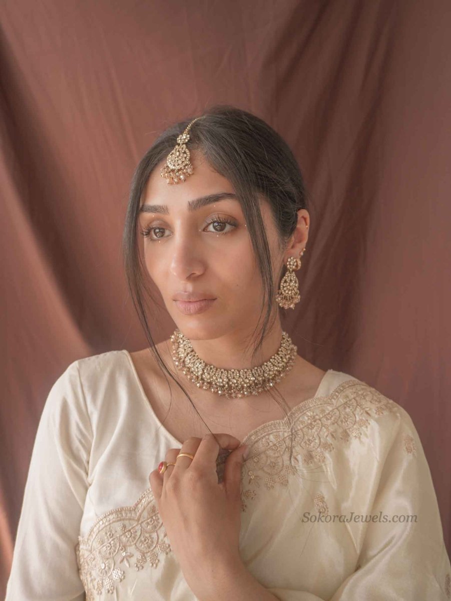 Mumtaz Golden Necklace Sets - SOKORA JEWELSMumtaz Golden Necklace Sets