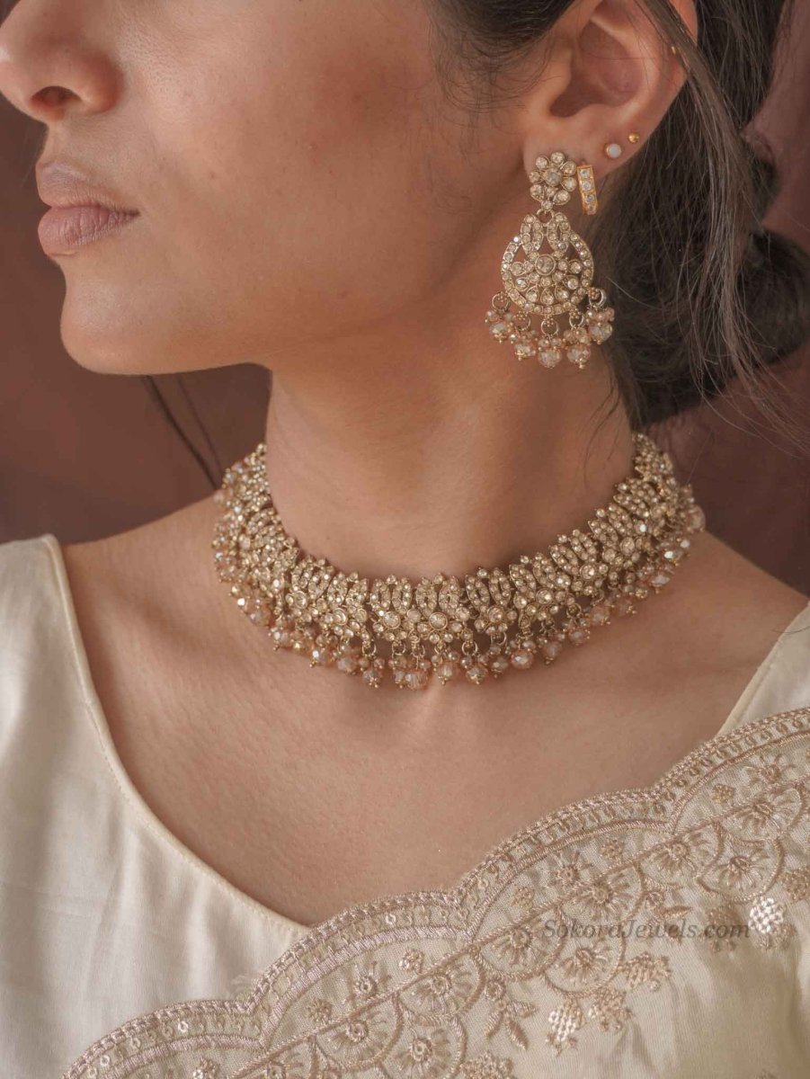 Mumtaz Golden Necklace Sets - SOKORA JEWELSMumtaz Golden Necklace Sets