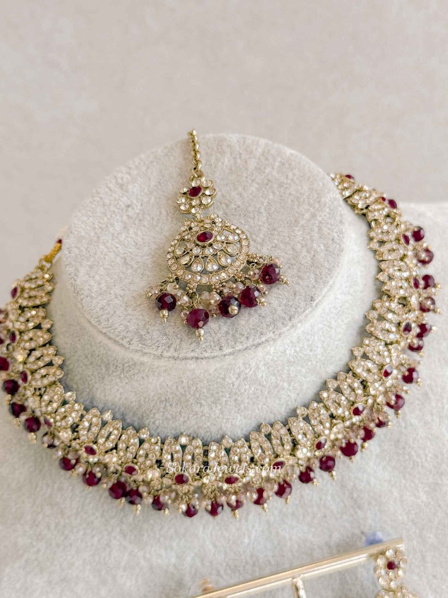 Mumtaz Golden Necklace Sets - SOKORA JEWELSMumtaz Golden Necklace Sets