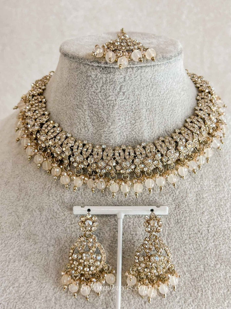 Mumtaz Golden Necklace Sets - SOKORA JEWELSMumtaz Golden Necklace Sets