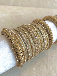 Myah Luxury Bridal Bangle set - Golden - SOKORA JEWELSMyah Luxury Bridal Bangle set - GoldenBANGLES