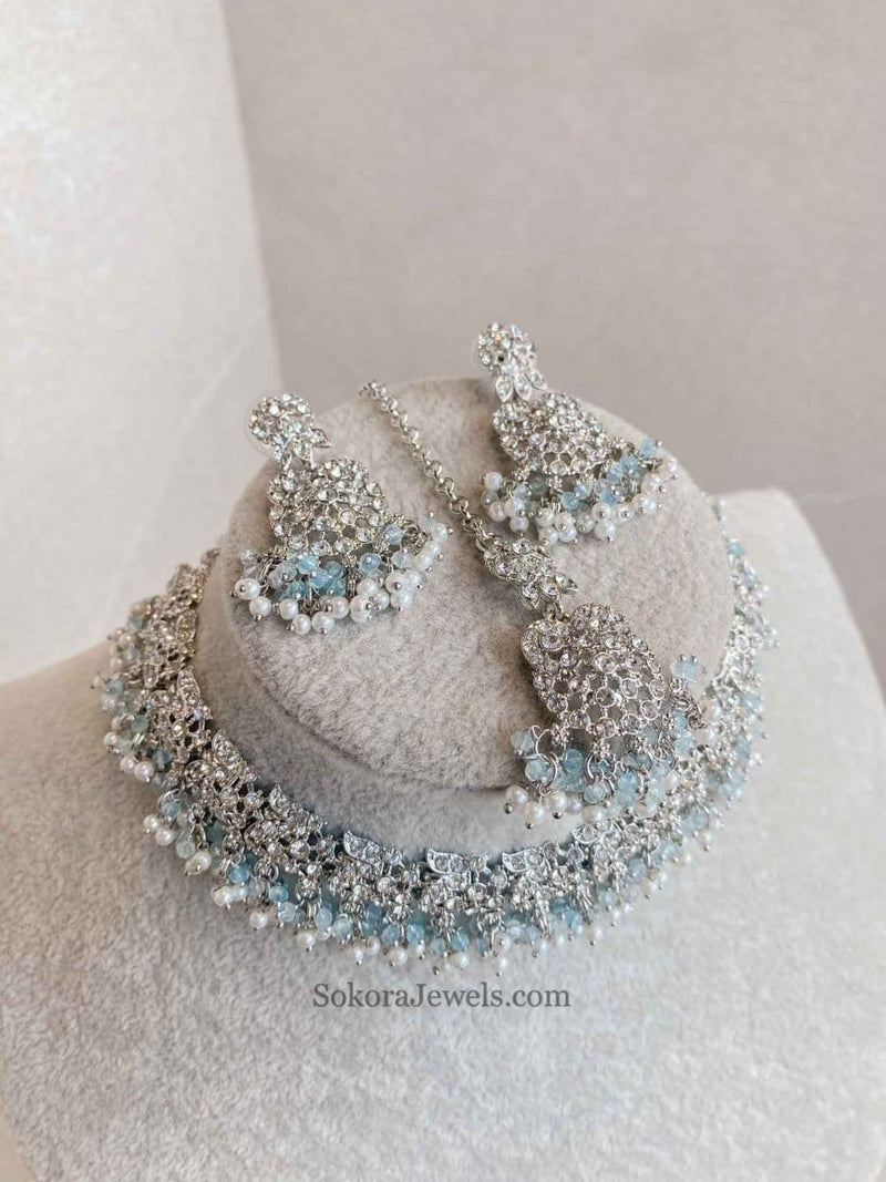 Nabeela Silver Necklace Sets - SOKORA JEWELSNabeela Silver Necklace Sets