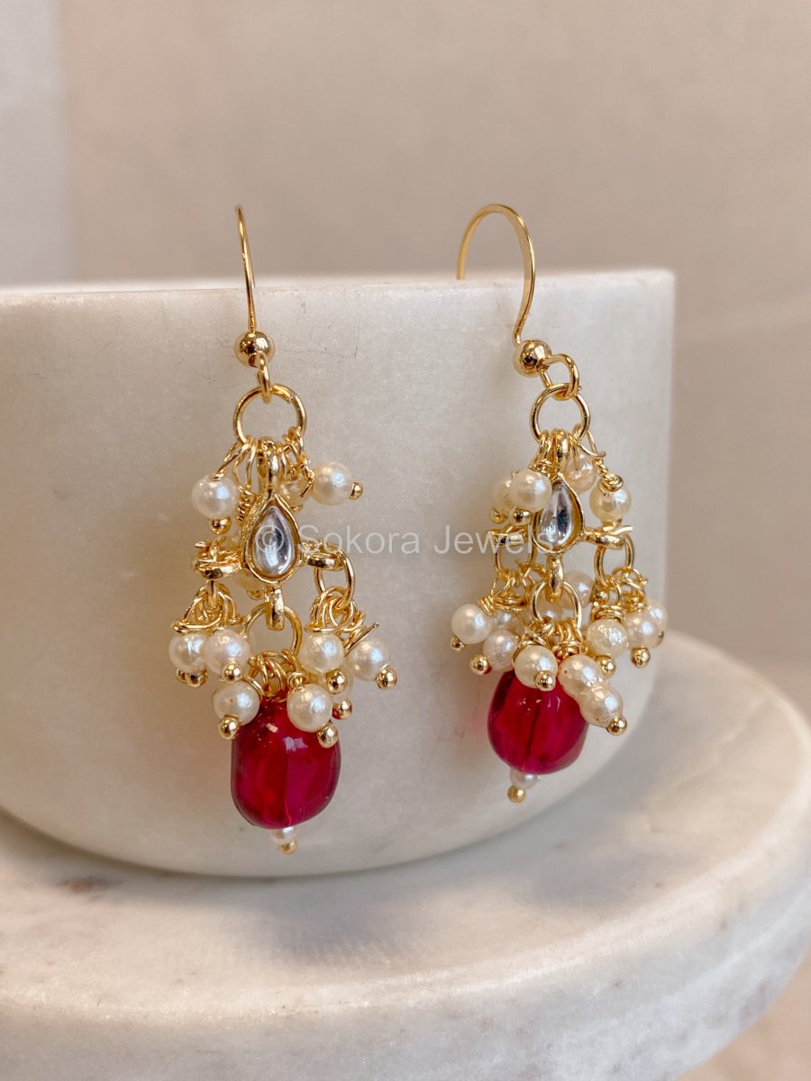 Naila Mini Pearly Drop Earrings - SOKORA JEWELSNaila Mini Pearly Drop Earringsstuds and tops