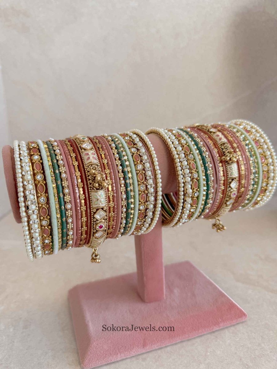 Nanditha Multishade Bangle stack - SOKORA JEWELSNanditha Multishade Bangle stackBANGLES