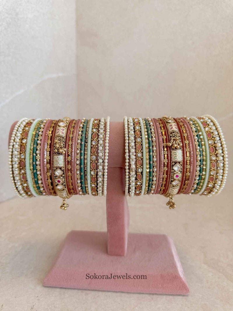 Nanditha Multishade Bangle stack - SOKORA JEWELSNanditha Multishade Bangle stackBANGLES