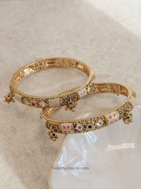 Nanditha Royal Kundan Kada Bangles – (Sold as Pair) - SOKORA JEWELSNanditha Royal Kundan Kada Bangles – (Sold as Pair)BANGLES