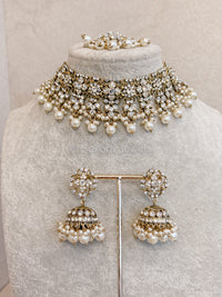 Nargis Choker Set - Pearl - SOKORA JEWELSNargis Choker Set - Pearl