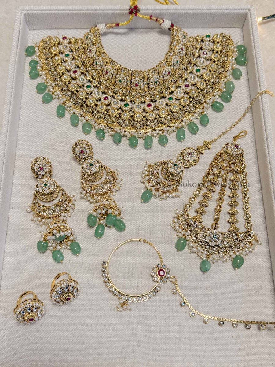 Navneet Kundan Bridal set - SOKORA JEWELSNavneet Kundan Bridal set