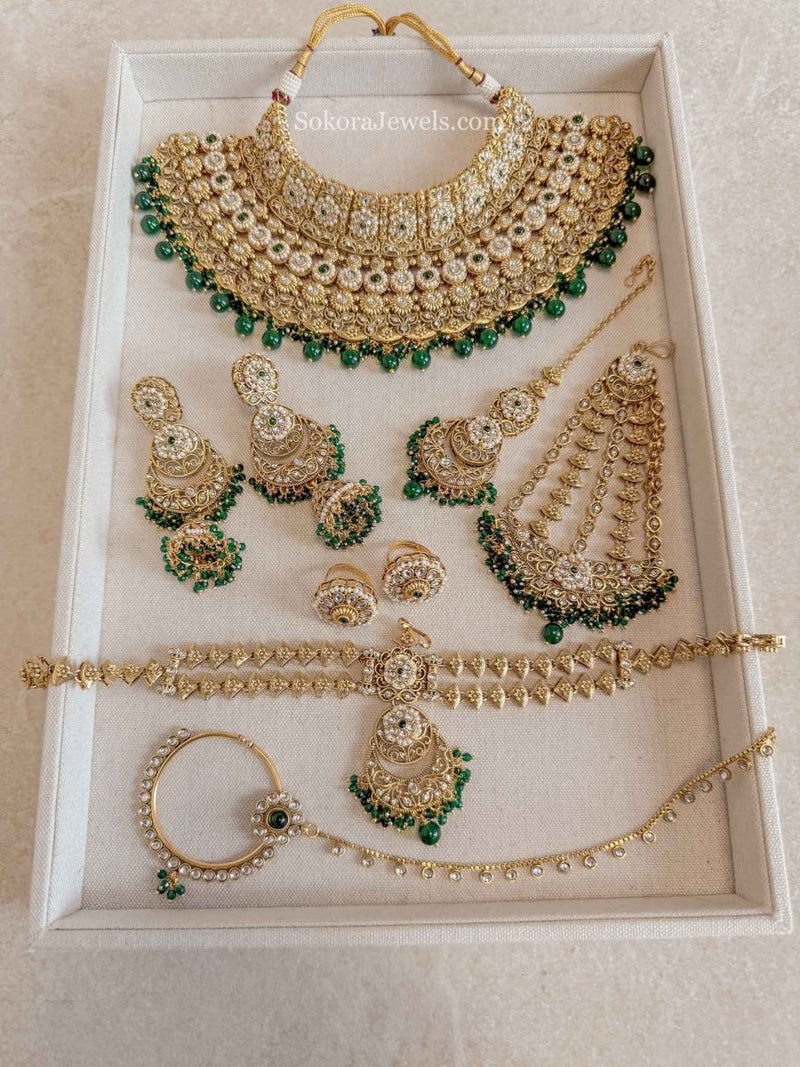 Navneet Kundan Bridal set - SOKORA JEWELSNavneet Kundan Bridal set