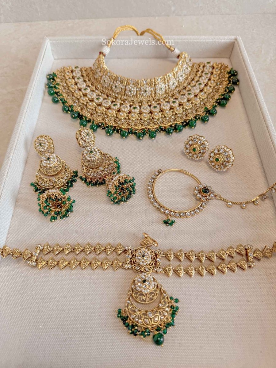 Navneet Kundan Bridal set - SOKORA JEWELSNavneet Kundan Bridal set
