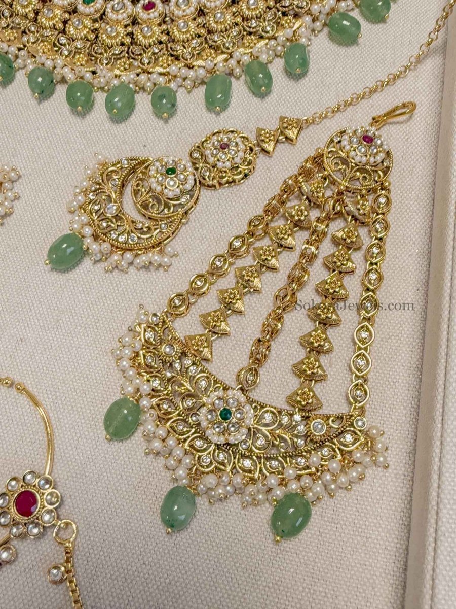 Navneet Kundan Bridal set - SOKORA JEWELSNavneet Kundan Bridal set