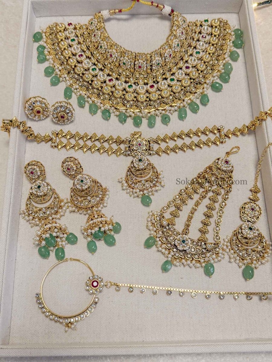Navneet Kundan Bridal set - SOKORA JEWELSNavneet Kundan Bridal set