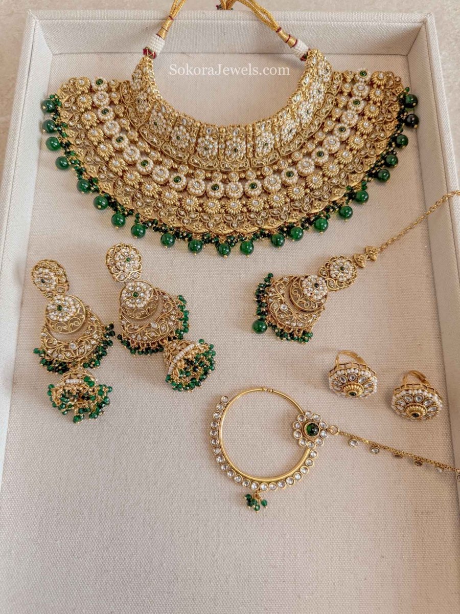 Navneet Kundan Bridal set - SOKORA JEWELSNavneet Kundan Bridal set