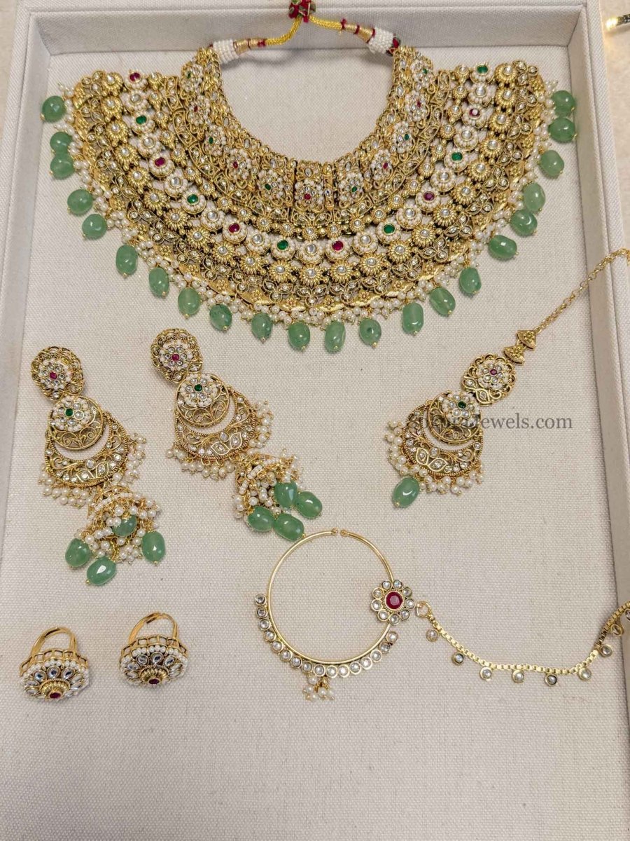 Navneet Kundan Bridal set - SOKORA JEWELSNavneet Kundan Bridal set