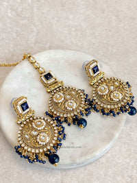 Navy Earring & Tikka set - SOKORA JEWELSNavy Earring & Tikka set