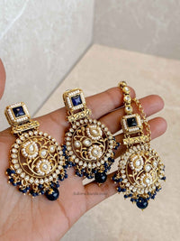 Navy Earring & Tikka set - SOKORA JEWELSNavy Earring & Tikka set