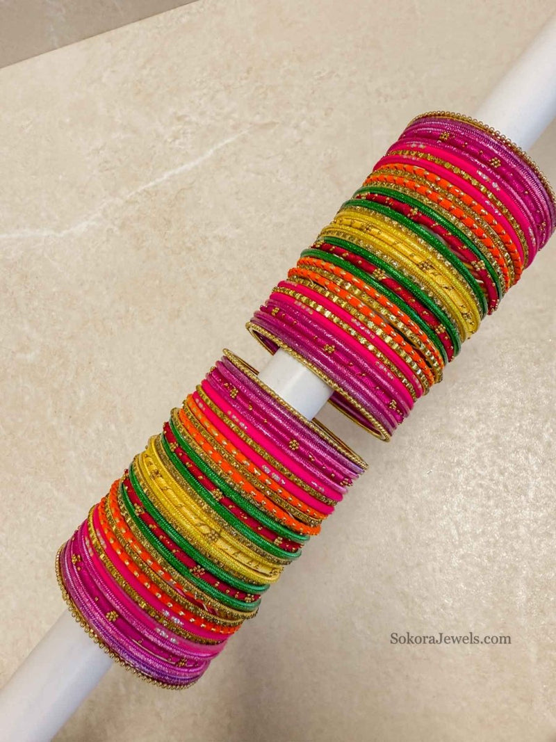 Neon Mendhi Bangle set - SOKORA JEWELSNeon Mendhi Bangle setBANGLES