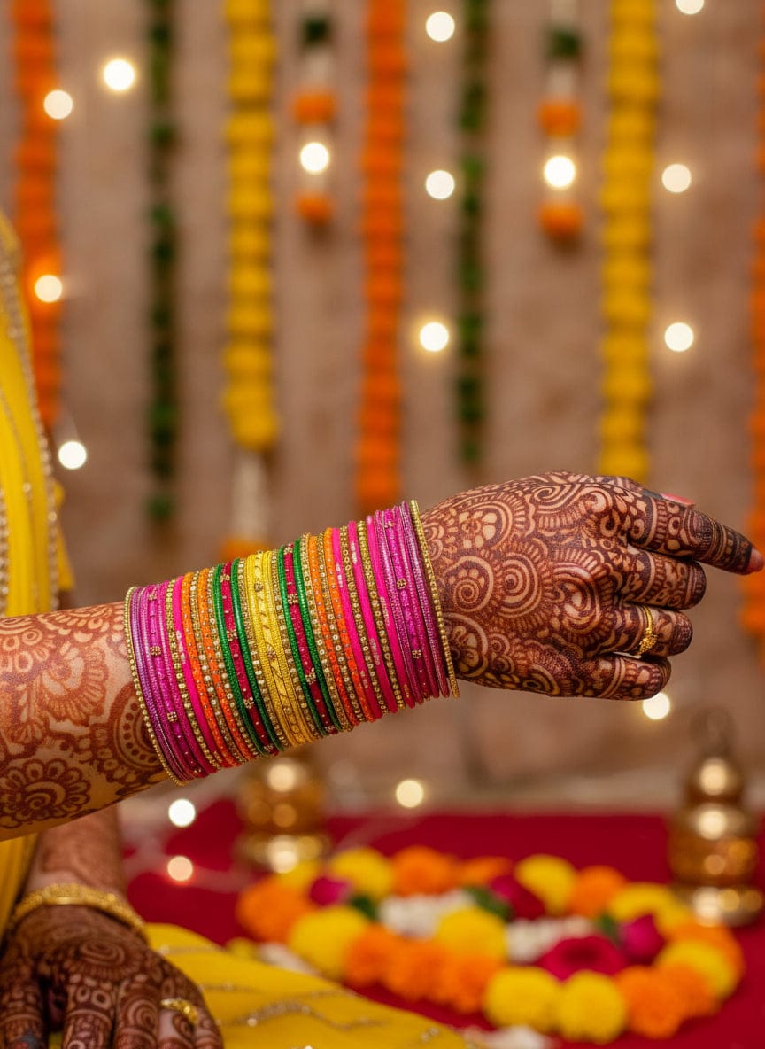 Neon Mendhi Bangle set - SOKORA JEWELSNeon Mendhi Bangle setBANGLES