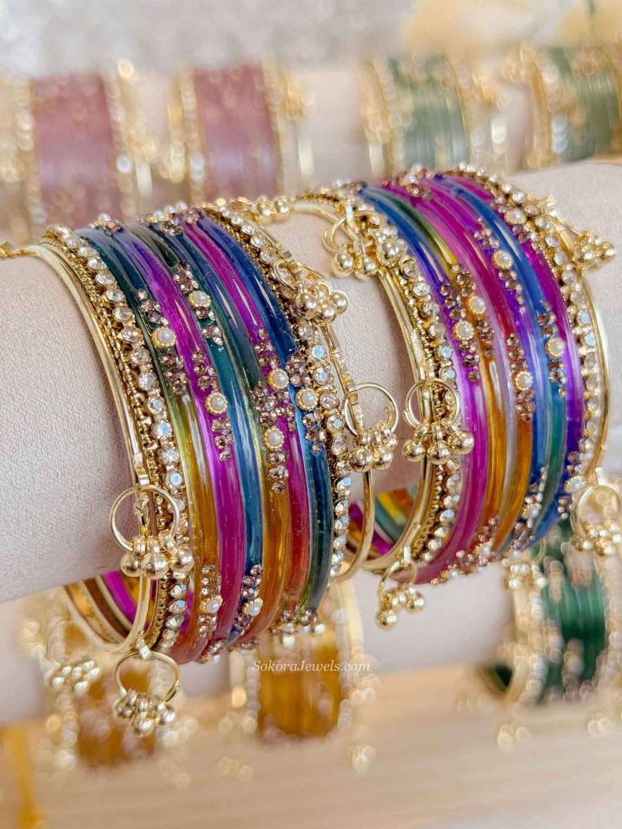 New! Glass Kashmiri Bangle set - SOKORA JEWELSNew! Glass Kashmiri Bangle setBANGLES