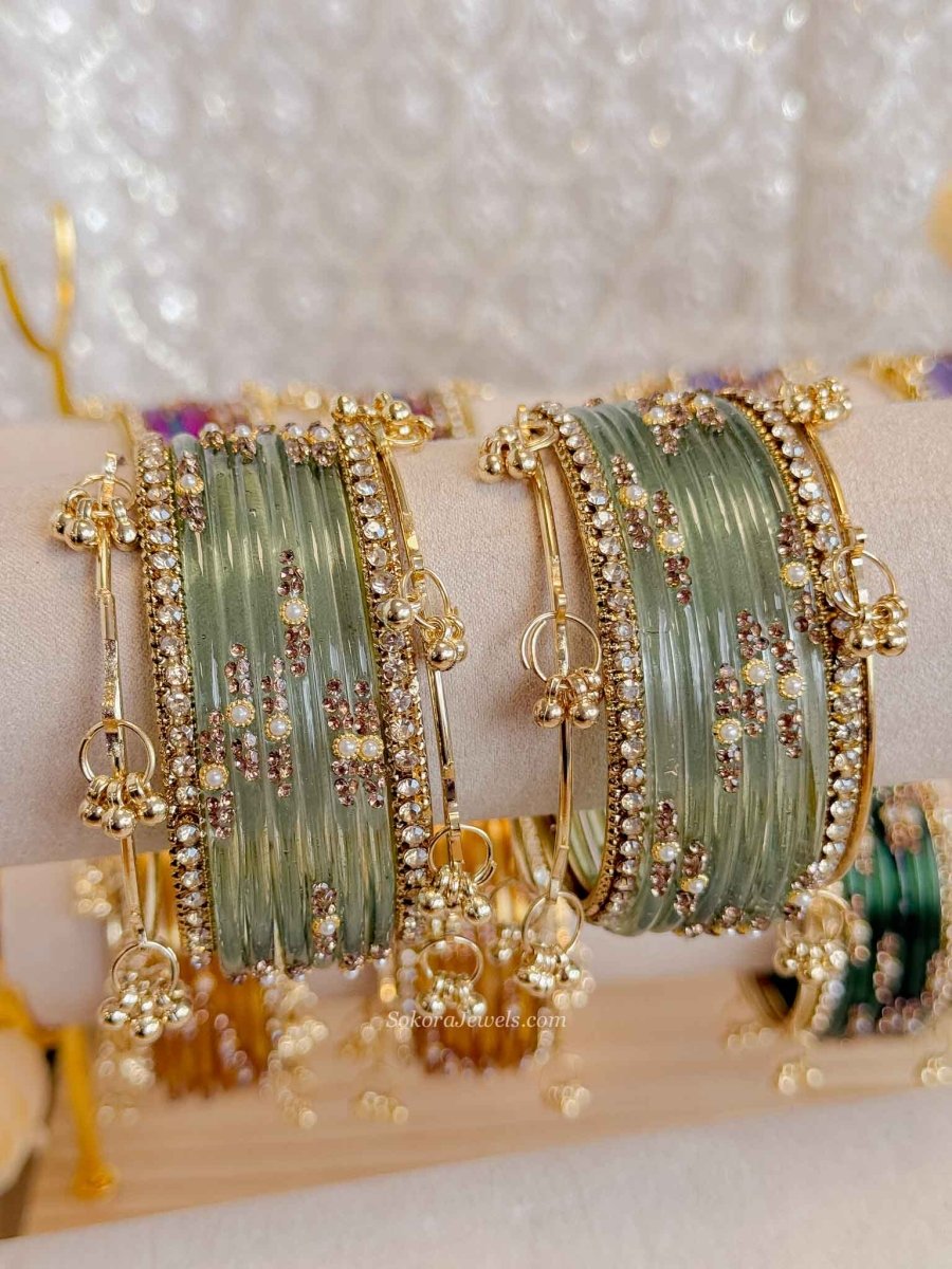 New! Glass Kashmiri Bangle set - SOKORA JEWELSNew! Glass Kashmiri Bangle setBANGLES