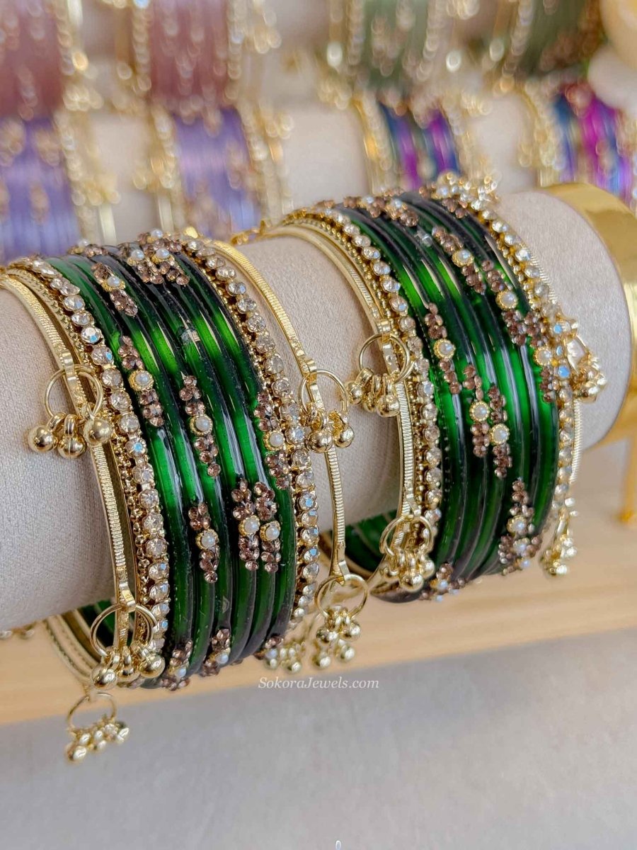 New! Glass Kashmiri Bangle set - SOKORA JEWELSNew! Glass Kashmiri Bangle setBANGLES