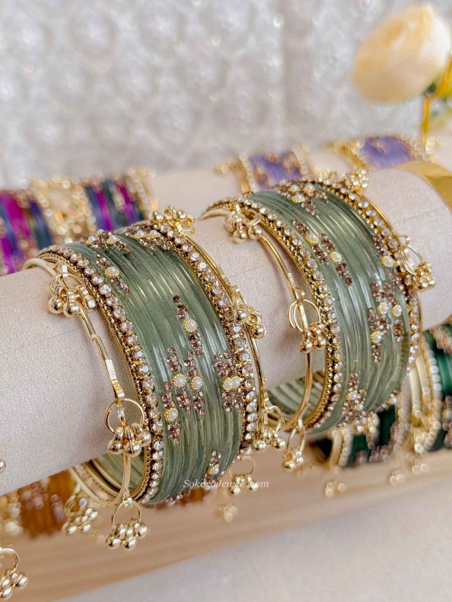New! Glass Kashmiri Bangle set - SOKORA JEWELSNew! Glass Kashmiri Bangle setBANGLES