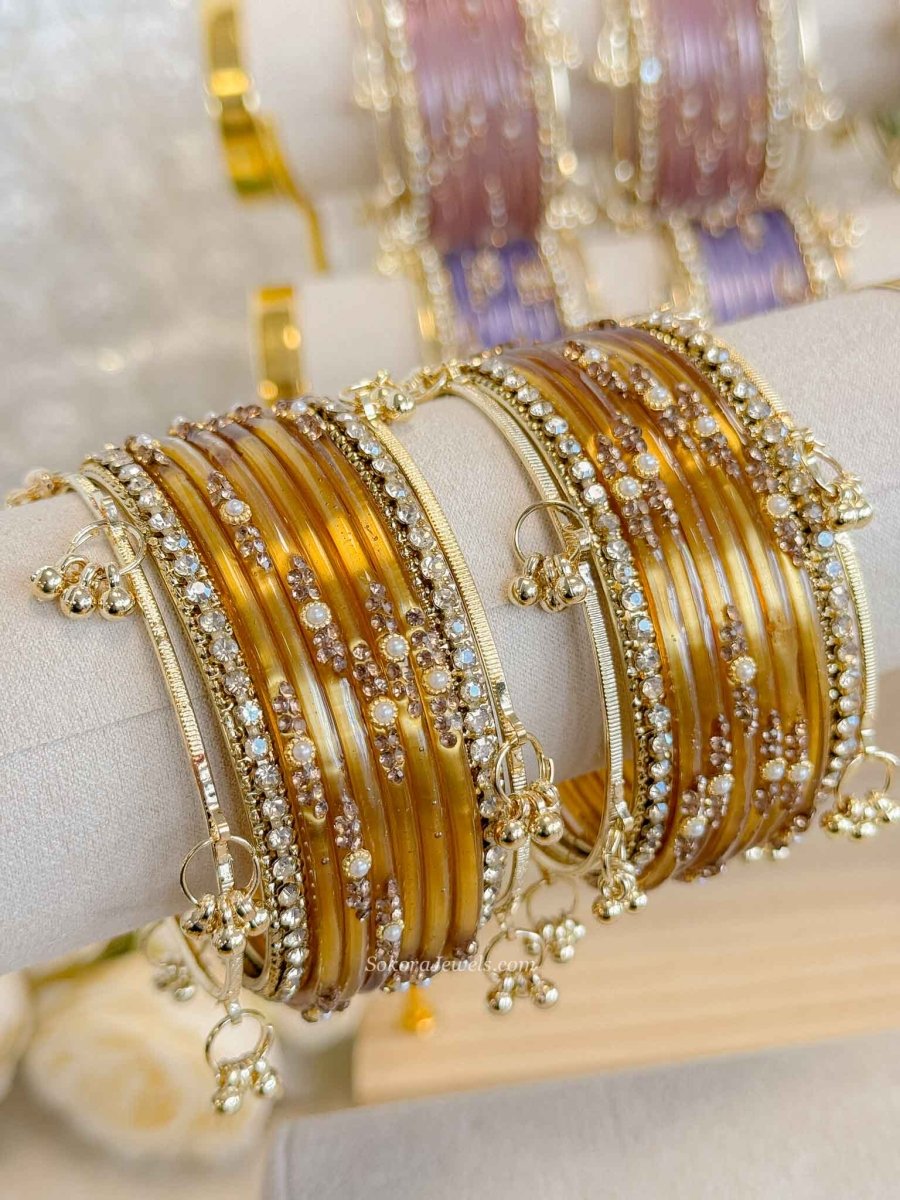 New! Glass Kashmiri Bangle set - SOKORA JEWELSNew! Glass Kashmiri Bangle setBANGLES