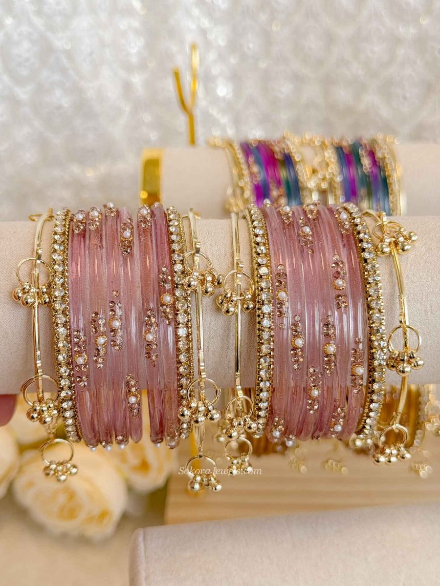 New! Glass Kashmiri Bangle set - SOKORA JEWELSNew! Glass Kashmiri Bangle setBANGLES