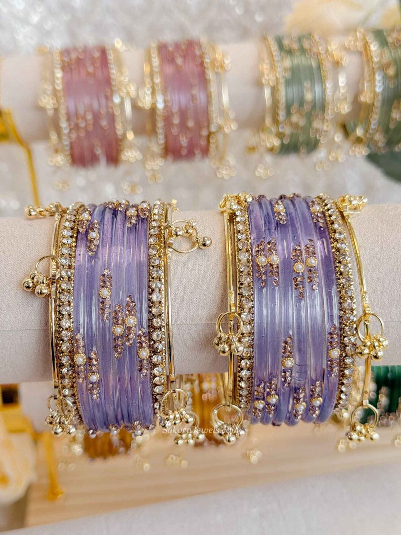 New! Glass Kashmiri Bangle set - SOKORA JEWELSNew! Glass Kashmiri Bangle setBANGLES