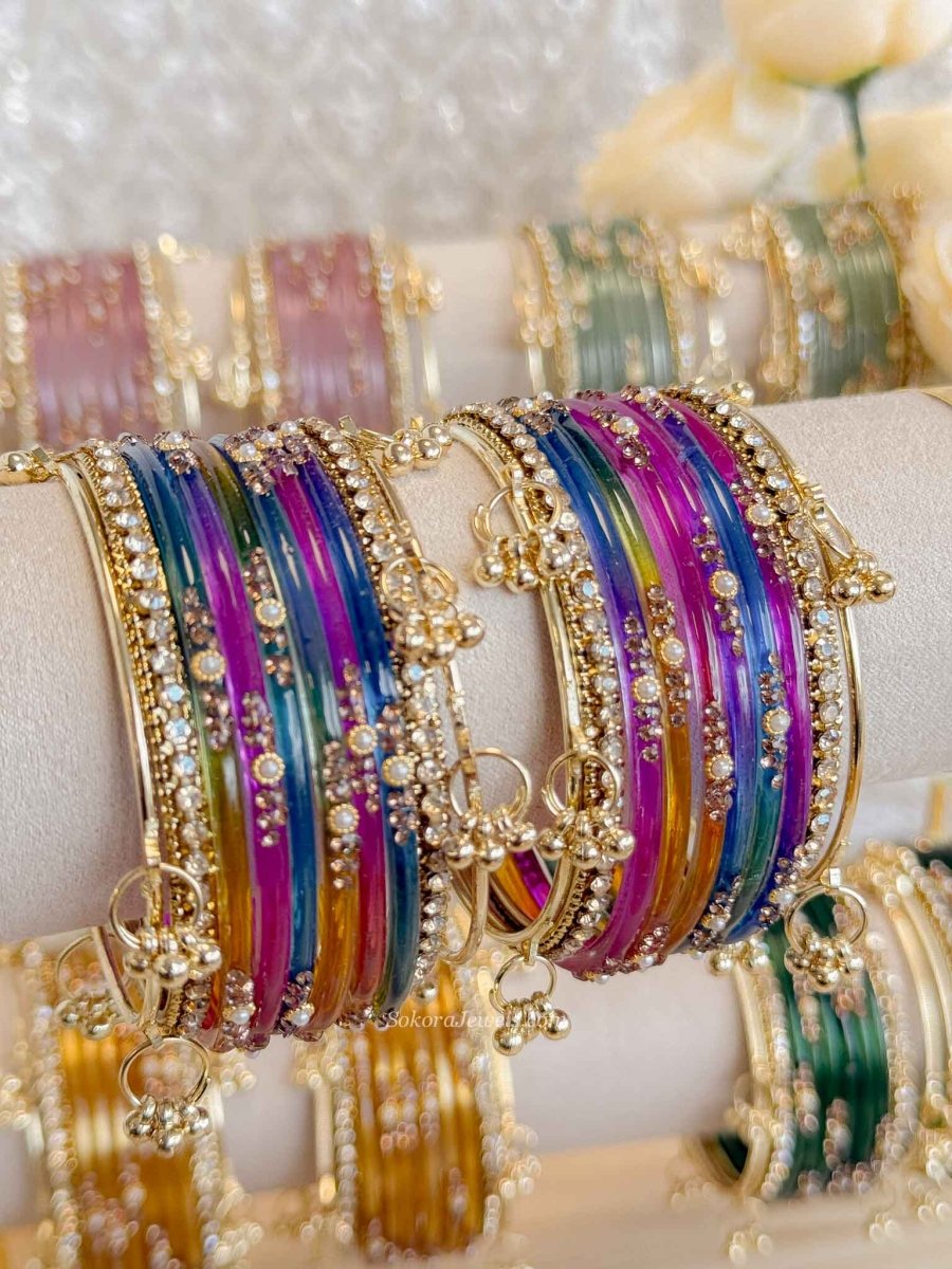 New! Glass Kashmiri Bangle set - SOKORA JEWELSNew! Glass Kashmiri Bangle setBANGLES