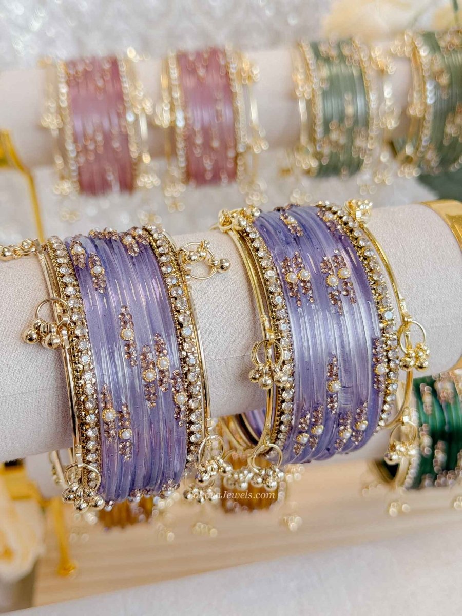 New! Glass Kashmiri Bangle set - SOKORA JEWELSNew! Glass Kashmiri Bangle setBANGLES