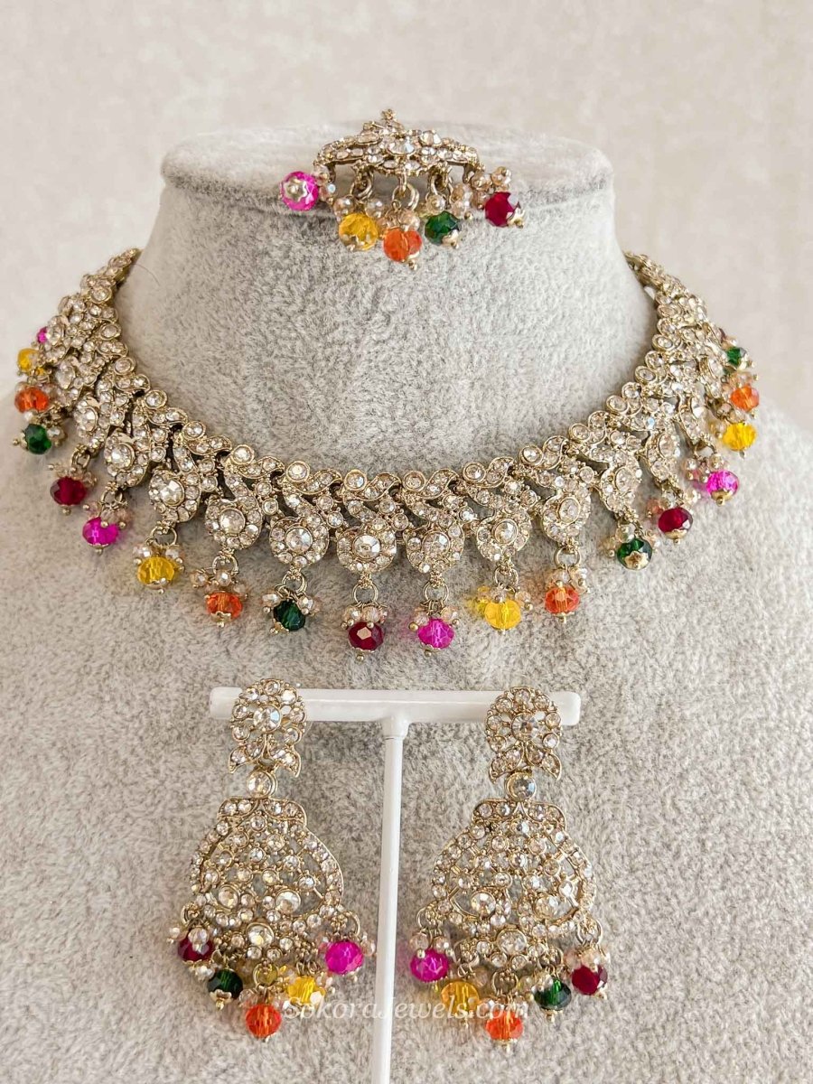 New! Mehak Golden Necklace sets - 12 Colour Option - SOKORA JEWELSNew! Mehak Golden Necklace sets - 12 Colour Option
