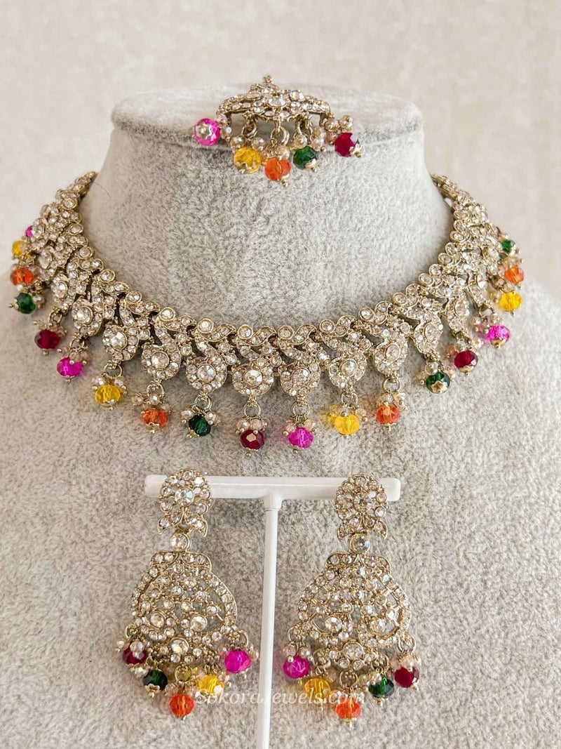 New! Mehak Golden Necklace sets - 12 Colour Option - SOKORA JEWELSNew! Mehak Golden Necklace sets - 12 Colour Option