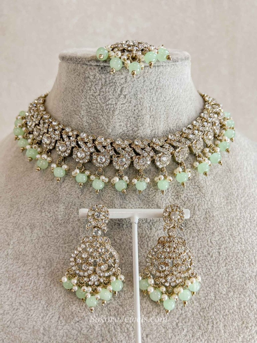 New! Mehak Golden Necklace sets - 12 Colour Option - SOKORA JEWELSNew! Mehak Golden Necklace sets - 12 Colour Option