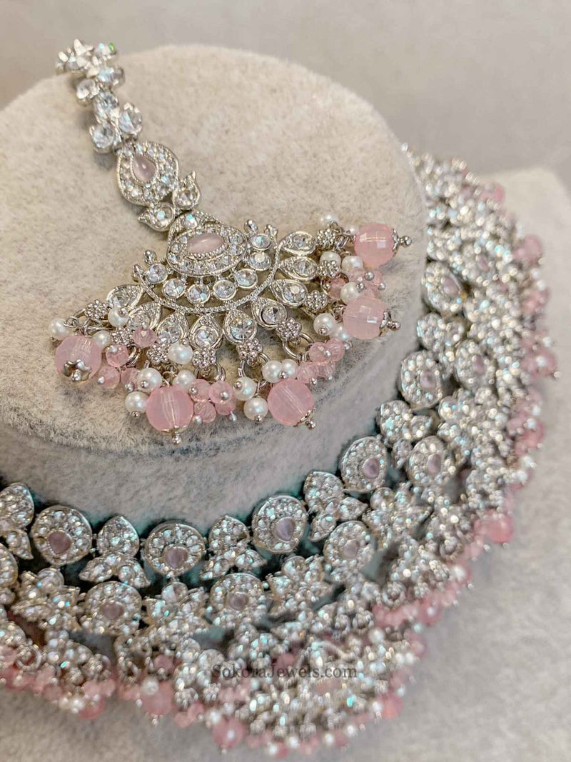 New Silver Necklace Set - 7 Colour Options - SOKORA JEWELSNew Silver Necklace Set - 7 Colour Optionsnecklace sets