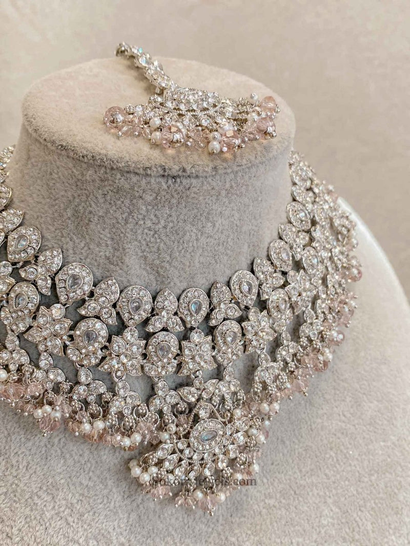 New Silver Necklace Set - 7 Colour Options - SOKORA JEWELSNew Silver Necklace Set - 7 Colour Optionsnecklace sets