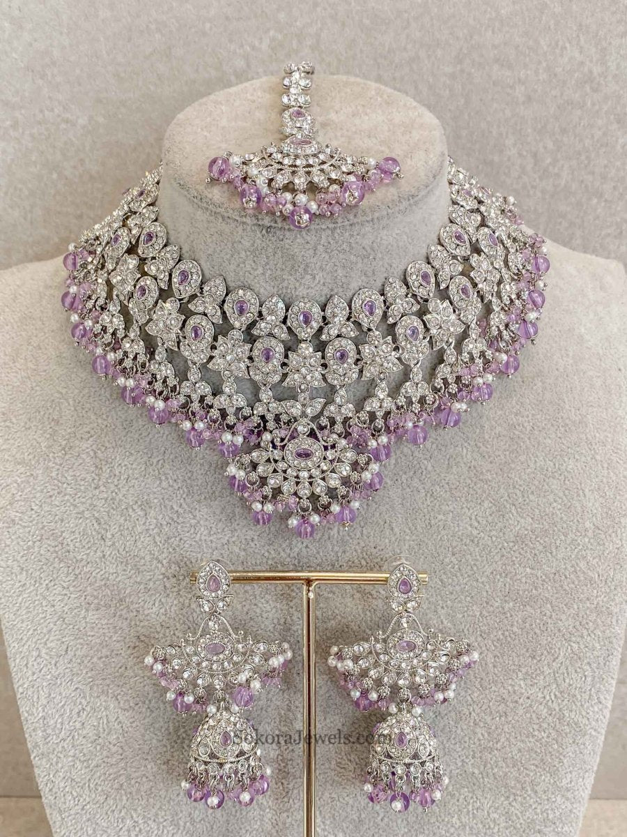 New Silver Necklace Set - 7 Colour Options - SOKORA JEWELSNew Silver Necklace Set - 7 Colour Optionsnecklace sets