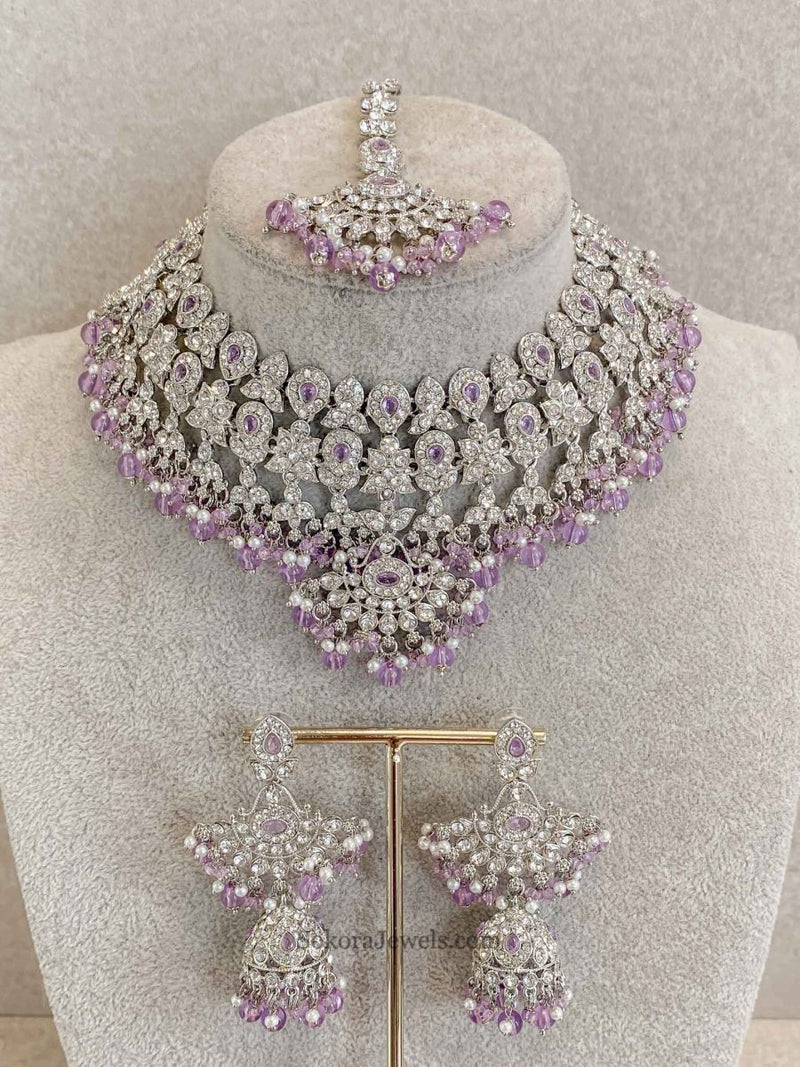 New Silver Necklace Set - 7 Colour Options - SOKORA JEWELSNew Silver Necklace Set - 7 Colour Optionsnecklace sets