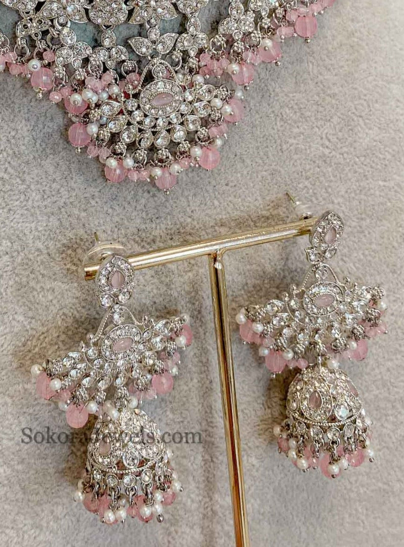 New Silver Necklace Set - 7 Colour Options - SOKORA JEWELSNew Silver Necklace Set - 7 Colour Optionsnecklace sets