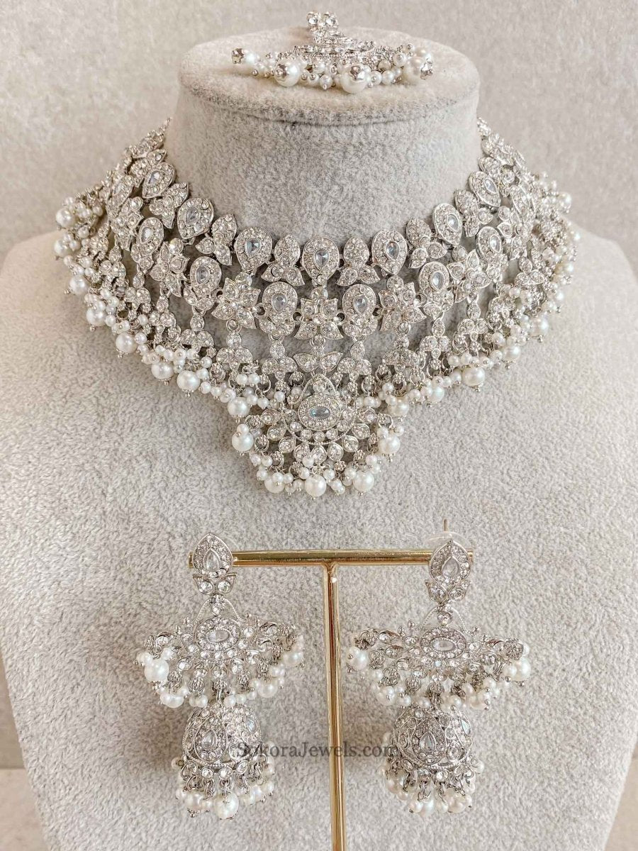 New Silver Necklace Set - 7 Colour Options - SOKORA JEWELSNew Silver Necklace Set - 7 Colour Optionsnecklace sets