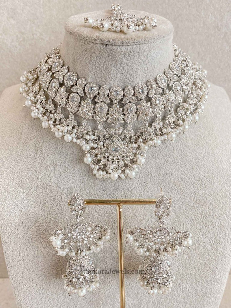 New Silver Necklace Set - 7 Colour Options - SOKORA JEWELSNew Silver Necklace Set - 7 Colour Optionsnecklace sets