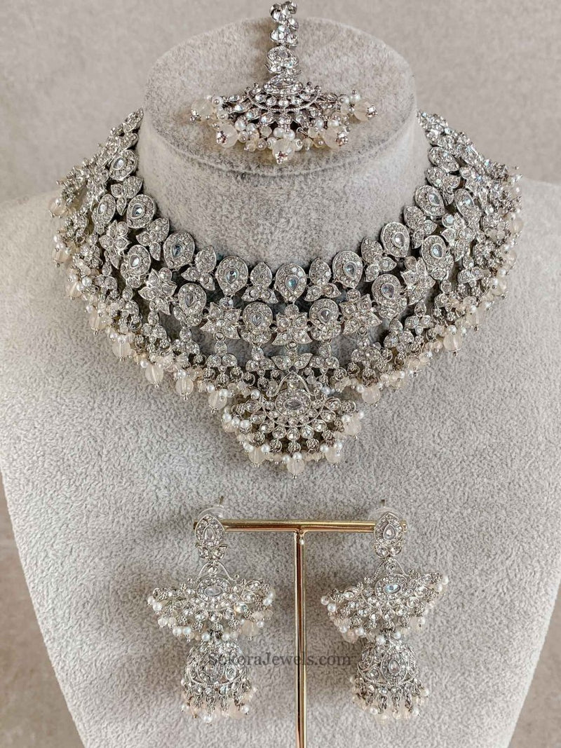 New Silver Necklace Set - 7 Colour Options - SOKORA JEWELSNew Silver Necklace Set - 7 Colour Optionsnecklace sets