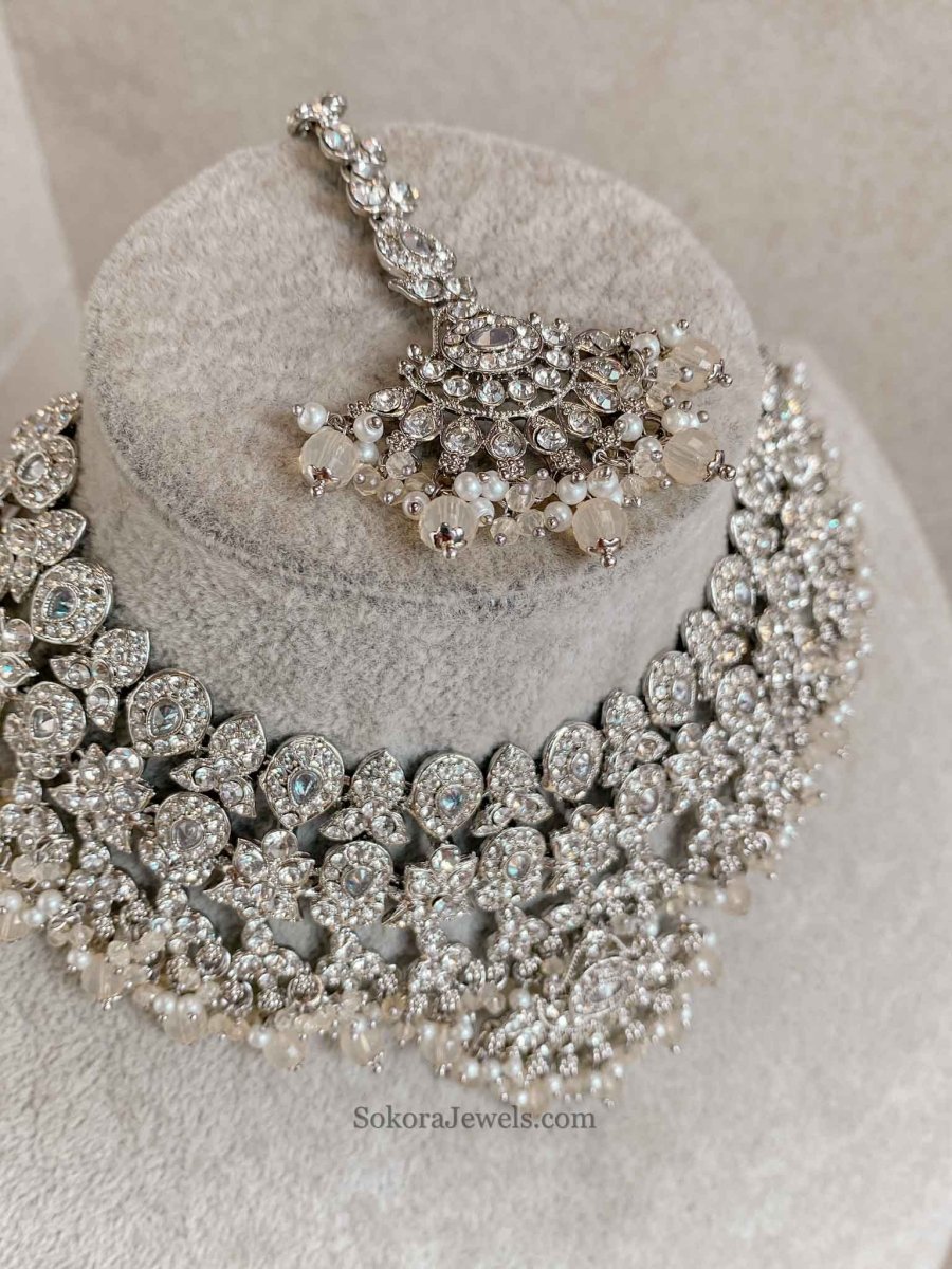 New Silver Necklace Set - 7 Colour Options - SOKORA JEWELSNew Silver Necklace Set - 7 Colour Optionsnecklace sets