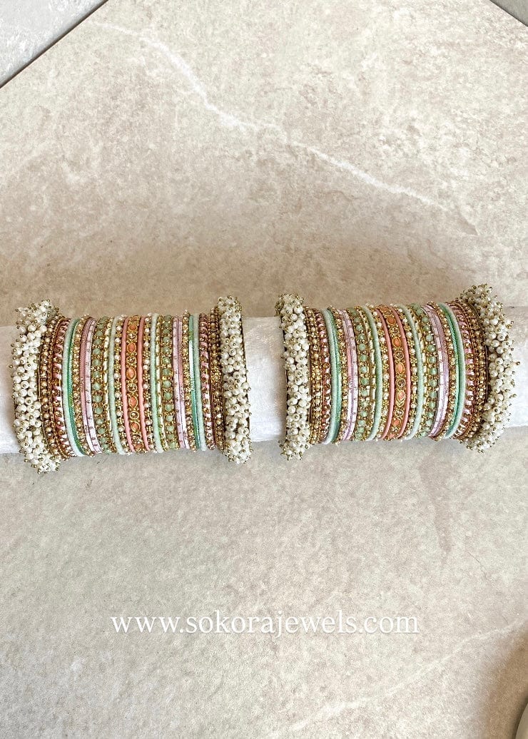 NEW! Thanjina Soft Pastels Bangle stack - SOKORA JEWELSNEW! Thanjina Soft Pastels Bangle stackBANGLES