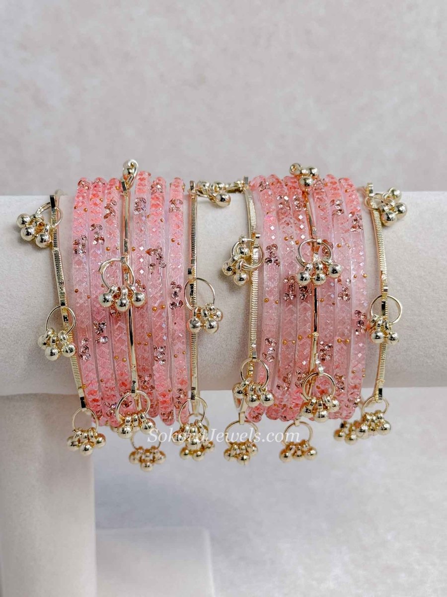 New! Viral Kashmiri Glass Bangle Set with Ghungroo - SOKORA JEWELSNew! Viral Kashmiri Glass Bangle Set with GhungrooBANGLES